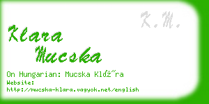 klara mucska business card